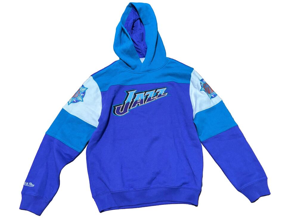 Utah Jazz Mitchell & Ness NBA Hardwood Classic Hoodie Sweat Shirt Kids M New